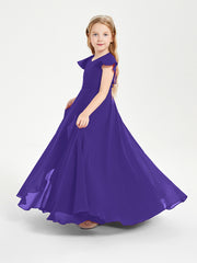 Robe de Demoiselle d'Honneur Junior en Mousseline Délicate Régence