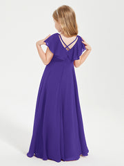 Robe de Demoiselle d'Honneur Junior en Mousseline Délicate Régence