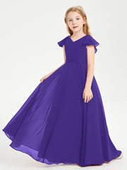 Robe de Demoiselle d'Honneur Junior en Mousseline Délicate Régence