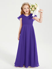 Robe de Demoiselle d'Honneur Junior en Mousseline Délicate Régence