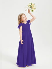 Robe de Demoiselle d'Honneur Junior en Mousseline Délicate Régence