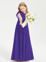 Robe de Demoiselle d'Honneur Junior en Mousseline Délicate Régence