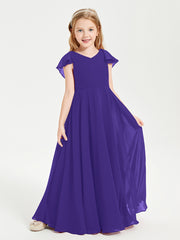 Robe de Demoiselle d'Honneur Junior en Mousseline Délicate Régence