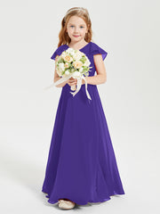 Robe de Demoiselle d'Honneur Junior en Mousseline Délicate Régence