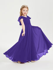 Robe de Demoiselle d'Honneur Junior en Mousseline Délicate Régence