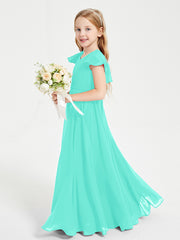 Robe de Demoiselle d'Honneur Junior en Mousseline Délicate Spa