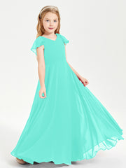Robe de Demoiselle d'Honneur Junior en Mousseline Délicate Spa