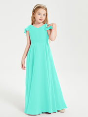 Robe de Demoiselle d'Honneur Junior en Mousseline Délicate Spa