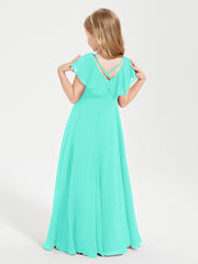 Robe de Demoiselle d'Honneur Junior en Mousseline Délicate Spa