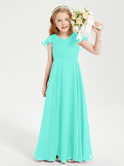 Robe de Demoiselle d'Honneur Junior en Mousseline Délicate Spa