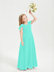 Robe de Demoiselle d'Honneur Junior en Mousseline Délicate Spa