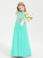 Robe de Demoiselle d'Honneur Junior en Mousseline Délicate Spa