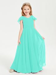 Robe de Demoiselle d'Honneur Junior en Mousseline Délicate Spa