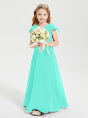 Robe de Demoiselle d'Honneur Junior en Mousseline Délicate Spa