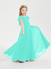 Robe de Demoiselle d'Honneur Junior en Mousseline Délicate Spa