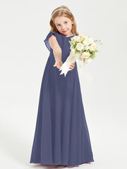 Robe de Demoiselle d'Honneur Junior en Mousseline Délicate Orageux