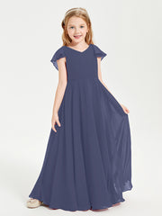 Robe de Demoiselle d'Honneur Junior en Mousseline Délicate Orageux