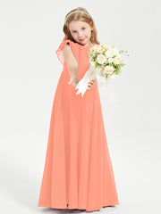 Robe de Demoiselle d'Honneur Junior en Mousseline Délicate Crépuscule