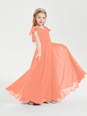 Robe de Demoiselle d'Honneur Junior en Mousseline Délicate Crépuscule