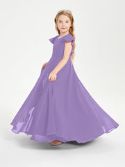 Robe de Demoiselle d'Honneur Junior en Mousseline Délicate Tahiti