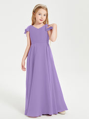 Robe de Demoiselle d'Honneur Junior en Mousseline Délicate Tahiti