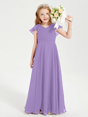 Robe de Demoiselle d'Honneur Junior en Mousseline Délicate Tahiti