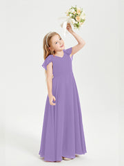 Robe de Demoiselle d'Honneur Junior en Mousseline Délicate Tahiti