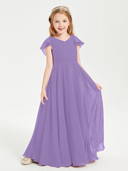 Robe de Demoiselle d'Honneur Junior en Mousseline Délicate Tahiti