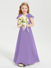 Robe de Demoiselle d'Honneur Junior en Mousseline Délicate Tahiti
