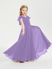 Robe de Demoiselle d'Honneur Junior en Mousseline Délicate Tahiti