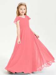 Robe de Demoiselle d'Honneur Junior en Mousseline Délicate Pastèque