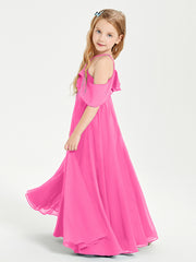 Robes de Demoiselle d'Honneur Junior Longues à Hors de l'Épaule Azalée