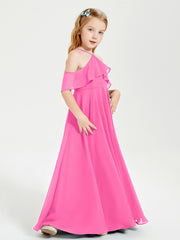 Robes de Demoiselle d'Honneur Junior Longues à Hors de l'Épaule Azalée