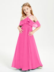 Robes de Demoiselle d'Honneur Junior Longues à Hors de l'Épaule Azalée