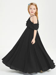 Robes de Demoiselle d'Honneur Junior Longues à Hors de l'Épaule Noir