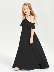 Robes de Demoiselle d'Honneur Junior Longues à Hors de l'Épaule Noir