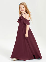 Robes de Demoiselle d'Honneur Junior Longues à Hors de l'Épaule Cabernet