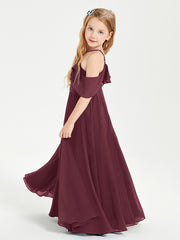 Robes de Demoiselle d'Honneur Junior Longues à Hors de l'Épaule Cabernet