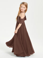 Robes de Demoiselle d'Honneur Junior Longues à Hors de l'Épaule Chocolat