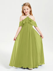 Robes de Demoiselle d'Honneur Junior Longues à Hors de l'Épaule Trèfle