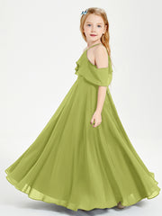 Robes de Demoiselle d'Honneur Junior Longues à Hors de l'Épaule Trèfle