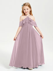 Robes de Demoiselle d'Honneur Junior Longues à Hors de l'Épaule Dusk