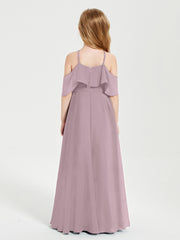 Robes de Demoiselle d'Honneur Junior Longues à Hors de l'Épaule Dusk