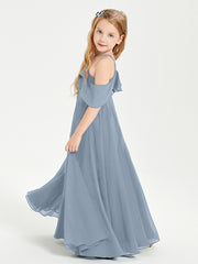 Robes de Demoiselle d'Honneur Junior Longues à Hors de l'Épaule Bleu Poudré
