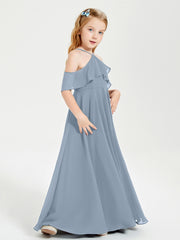 Robes de Demoiselle d'Honneur Junior Longues à Hors de l'Épaule Bleu Poudré