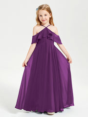 Robes de Demoiselle d'Honneur Junior Longues à Hors de l'Épaule Raisin