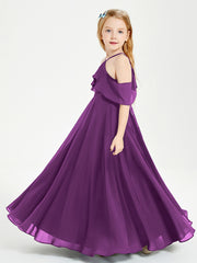 Robes de Demoiselle d'Honneur Junior Longues à Hors de l'Épaule Raisin