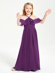 Robes de Demoiselle d'Honneur Junior Longues à Hors de l'Épaule Raisin