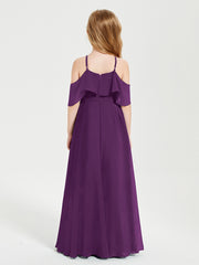 Robes de Demoiselle d'Honneur Junior Longues à Hors de l'Épaule Raisin