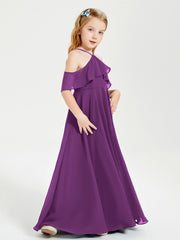 Robes de Demoiselle d'Honneur Junior Longues à Hors de l'Épaule Raisin
